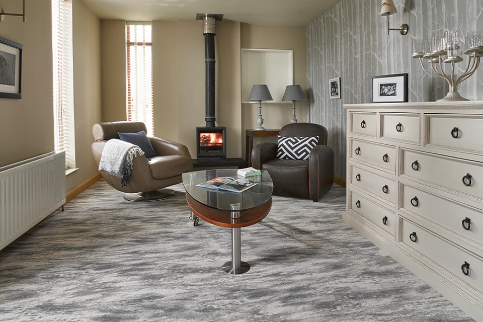 An example of Watercolours Mineral Atmosphere from Ulster Carpets in a modern home setting