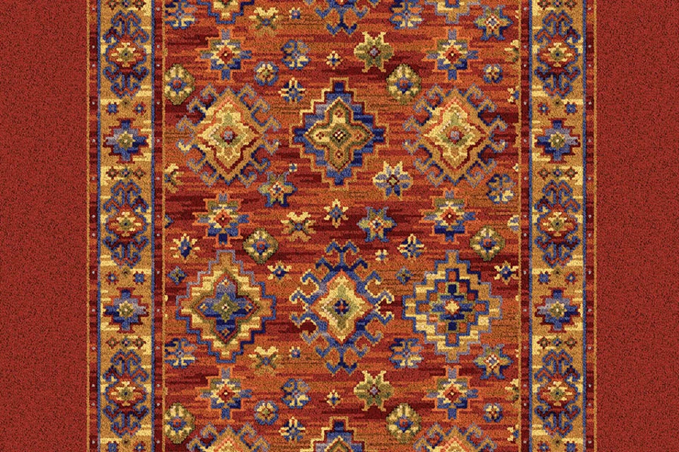 A swatch of a Glenavy Kilim Runner from Ulster Carpets