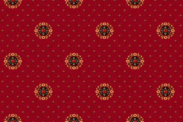 A swatch of Sheriden Royal Red Cameo from Ulster Carpets