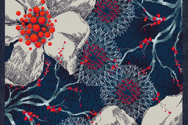 A swatch from the Frida Kahlo Designers' Edit Collection from Ulster Carpets.