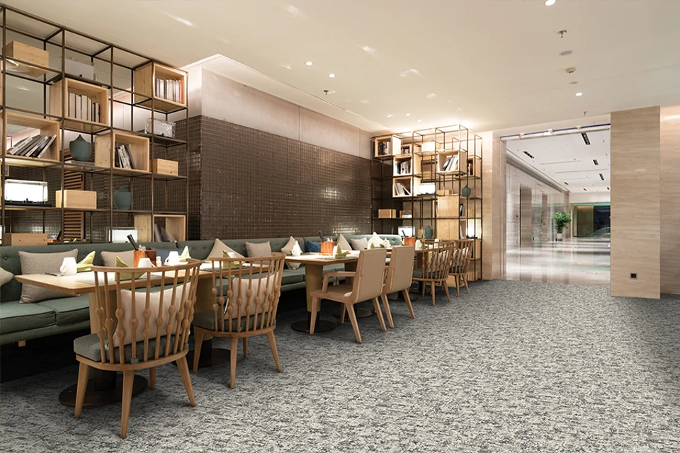 An example of Natura Alder Ornas from Ulster Carpets in a hospitality setting