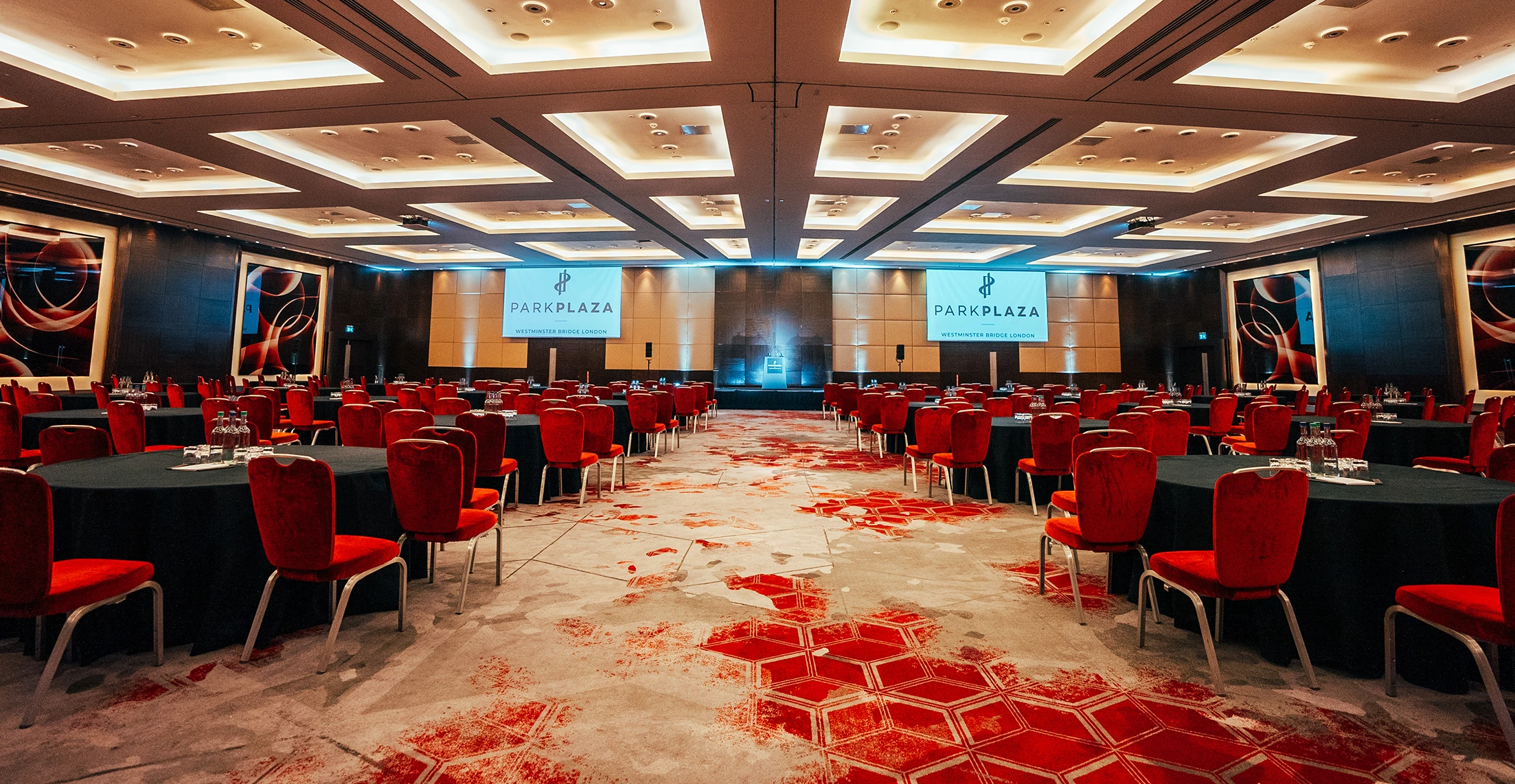 Custom carpets by Ulster Carpets for the Park Plaza Westminster Bridge Hotel in London.
