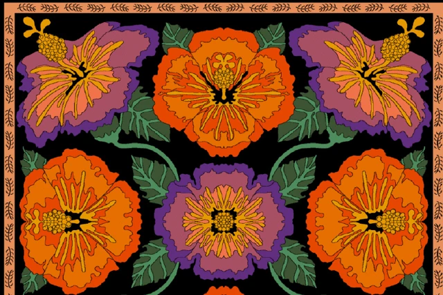 A swatch from the Frida Kahlo Designers' Edit Collection from Ulster Carpets.