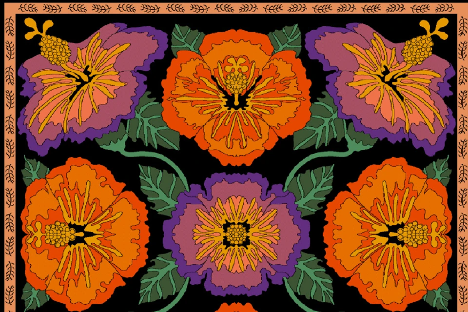 A swatch from the Frida Kahlo Designers' Edit Collection from Ulster Carpets.