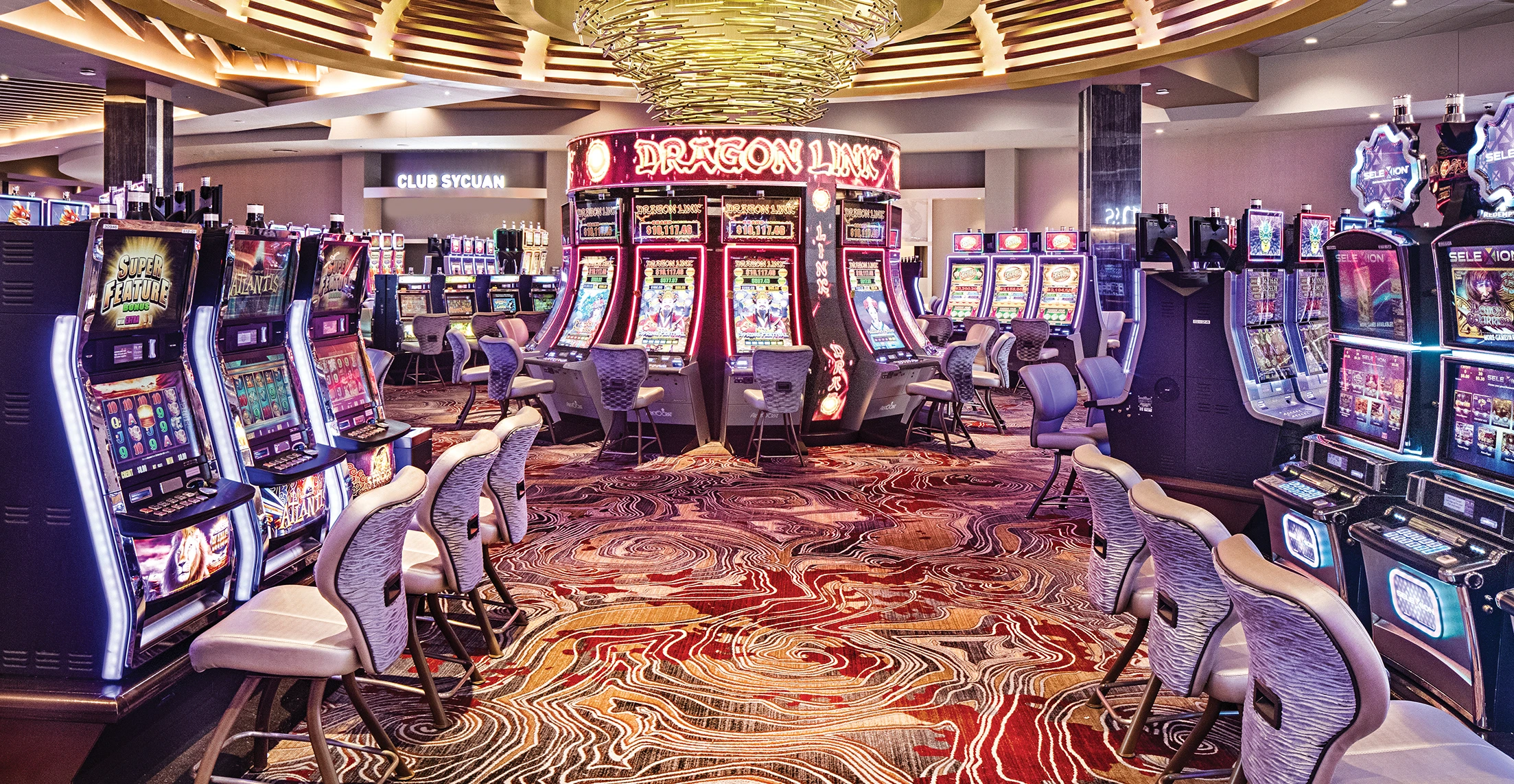 Custom carpets by Ulster Carpets for the Sycuan Casino Resort.