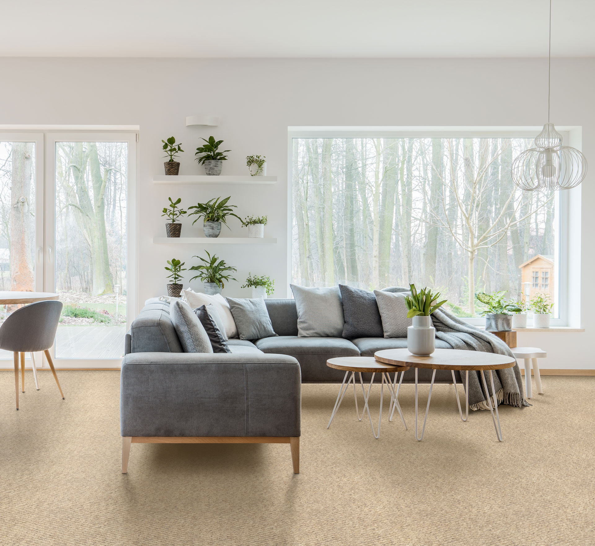 Natural Choice Textures 100% wool carpet by Ulster Carpets. Image credit Credit-Ground-Picture_Shutterstock.com_1342111172